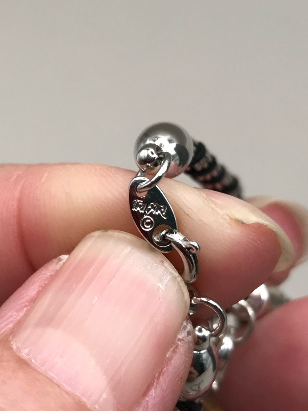 Trifari Black and Silver Twisted Rope Necklace & Bracelet - Picture 7 of 8